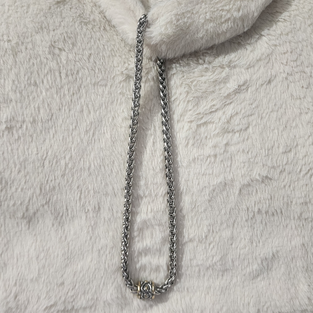 Chain Necklace with Gold Accents 16 Inch